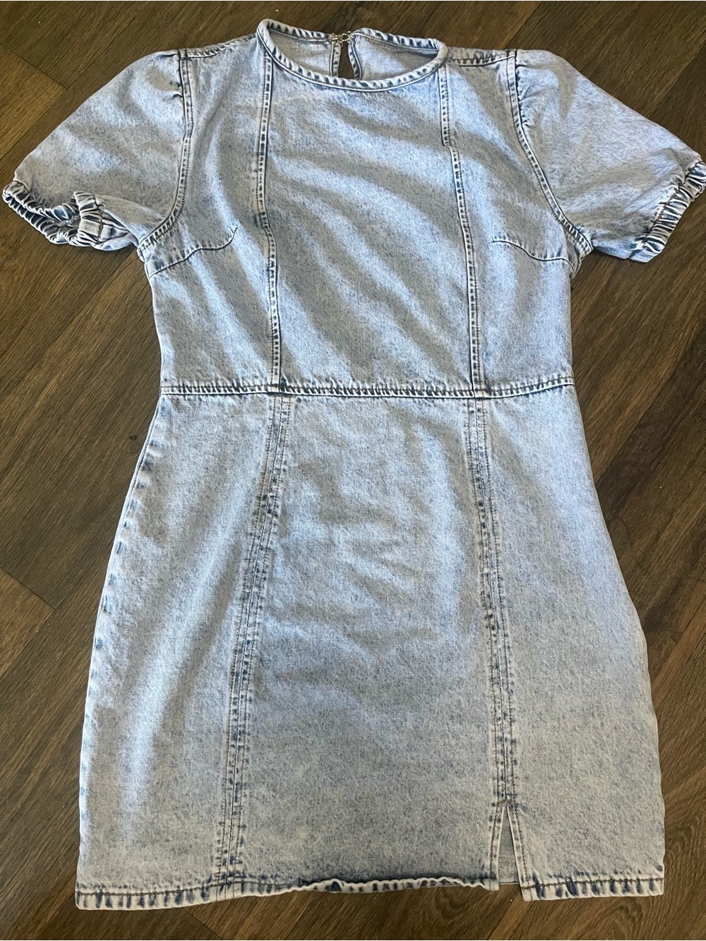 Pink Lily Light Wash Denim Dress
